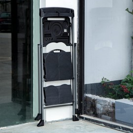 Magshion 2-Step Ladder with Tool Tray 331lbs Capacity Sturdy Steel Ladder, Convenient Hand Grip, Lightweight Portable Steel Step Stool, Black