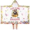 Raccoon Hooded Bath Towels for Girls,Soft Cotton Swimming Shower Beach