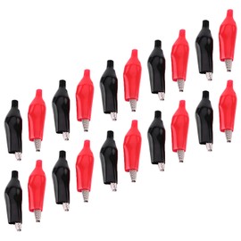 20pcs 28MM Crocodile Clip PVC Sleeve Crocodile Connector Electrical Testing Clips Electrical Clamp for Testing Probe Meter