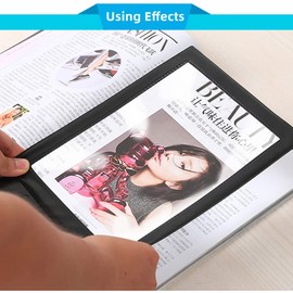 Jeanoko Reading Magnifier Magnifier Sheet PVC Bookmark Reading Aid A4 Full Page 3X Magnifying Tool for Elderly and People with Low Vision