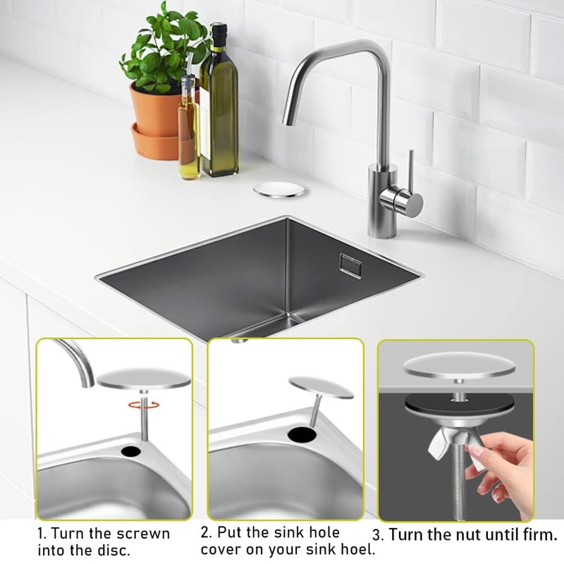 Sink Hole Cover Chrome, Chonphan 2 Inch 304 Stainless Steel