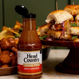 Head Country Sugar Free Bar-B-Q Sauce, Apple Habanero | Gluten Free BBQ Sauce With No Allergens & Zero Sugar | Sweet Apple & Spicy Habanero BBQ Sauce For Chicken, Pork & Ribs | 20 Ounce, Pack of 1