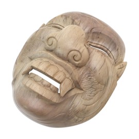 NOVICA Decorative Wood Mask, Beige