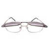 Old School Rectangle Flip Tinted Lens Silver Frame 1.25 Reading
