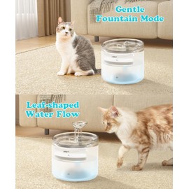 NPET WF100 Cat Water Fountain, 54oz/1.6L Automatic Pet Fountain Cat Water Dispenser with 2 Flow Modes, Light Quiet Pump for Cats