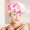 Adorila Large Reusable Shower Caps, Double Layer Elastic Shower Cap
