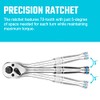 DURATECH 3-IN-1 Ratchet Handle, 1/4 ", 3/8 ", 1/2" Drive