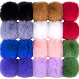 BQTQ 20 Pieces Pompom Faux Fur Ball Pompom for Hat Key Ring Bags Accessories 10 Colours