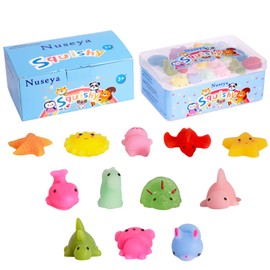 Nuseya Mochi Squishy Squeeze Toy, Pack of 30 No Duplicates, Kawaii Squishy Fidget Toy for Party Gifts, Christmas, Birthday Gift for Children, Girls, Boys, Easter, Classroom Rewards