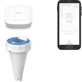 YoLink Smart Pool Floating Thermometer, 1/4 Mile Range, 5+ Years Battery Life, Emails, Text, App Alerts, Alexa, IFTTT. Pool, Hot Tub, Fish Tank. Hub Included!