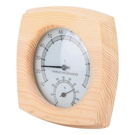 Sauna Thermometer and Hygrometer 2 in 1 Humidity Temperature Meter Sauna Room Accessories Wooden Square