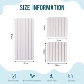 3 Pieces Diatomite Stone Dish Drying Mat,Anti Slip Fast Drying Soap Tray,Bathroom Tray with Grooves,Water Absorbing Stone Tray Used for Hand Soaps Drinks Bottles (White)