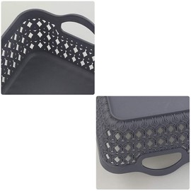 Yarebest Desktop Basket, Plastic Small Storage Trays Baskets Set of 12 Grey