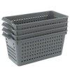 Doryh Plastic Baskets for Organizing, Grey, Set of 4