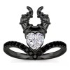 Dtup Anillo Malefica Elegante Oro Negro Corazon Gotico Dtup®