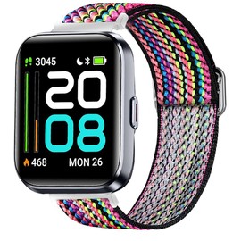 Blueshaweu 22 mm for Tensky ID208 Plus 1.8 Inch Smartwatch Adjustable Fabric Wristbands, Soft and Stretchy Elasticity Replacement Strap for Tensky ID208Plus / Quican IDW208 Plus Smartwatch