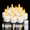 Rechargeable Tea Lights Flameless Candles with Remote Timer Coated with
