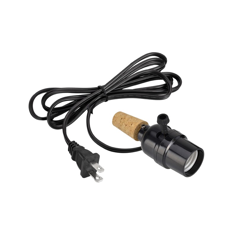 Aspen Creative 21019, Make-A-Wine Bottle Lamp Kit in Black, 1