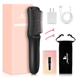 FERNIDA Cordless Hair Straightener Brush, Rechargeable Portable Straightening Brush for Women Travel, Home, Car, Office