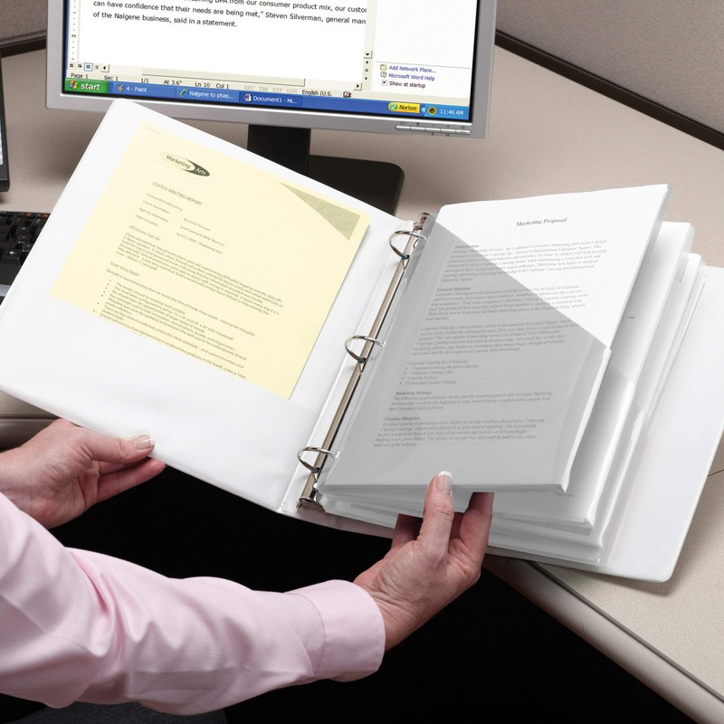 Smead Organized Up Poly Translucent Slash File Jacket, Three-Hole Punched,