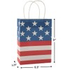 Traditional American Flag Kraft Paper Gift Bags Medium 6 1/2"