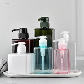 Cosmetic refill container transparent pump type lotion dispenser green 3ea