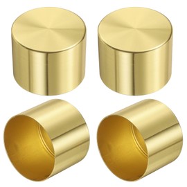 uxcell 4Pcs Metal Furniture Feet Cover, 1.89 x 1.42 Inch Round Furniture Pads Leg Cover Gold Table Foot Cap Floor Protector for Chair, Table, Sofa, Bed