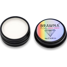 BRAWNA Pasta Blanca para Mapeo de Cejas y Labios 10g Pasta Profesional PMU para Microblading, Lip Blushing, Henna y Tinte Pomada Pro Contour para Simetría y Diseño de Precisión Brow Mapping