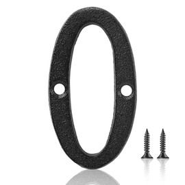 3 Inch Cast Iron House Numbers and Letters, Vintage Cast Iron Home Number Solid Metal Gate Mailbox Numbers, Matching Screws Included (Number 0)