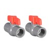 sourcing map PVC Ball Valve Supply Pipe Knob Threaded Ends