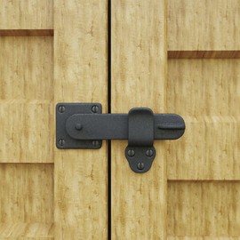 Renovators Supply Manufacturing Door Latch 5 3/4 in. Black Wrought Iron Gate Latch/Barn Door Latch Lock with Mounting Hardware