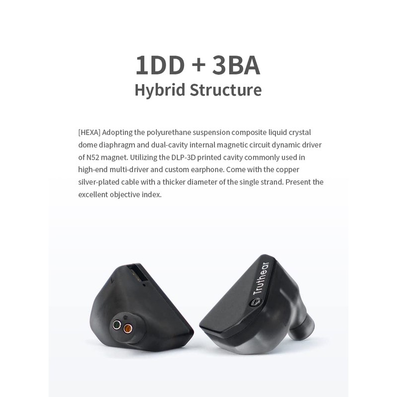 Truthear Hexa 1DD+3BA Hybrid Structure PU+LCP Diaphragm of Dynamic Driver