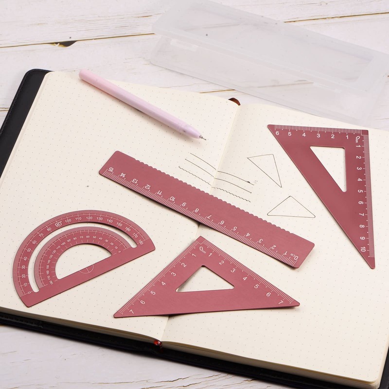 sourcing map 4-Piece Geometry Set 15 cm Metric Measure Laser