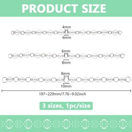 BENECREAT 3 Size Clear Numbered Row Counter Chains, Acrylic Counter Chains, Bead Knitting Chain, Knitting Stitch Markers, Thread Weaving Accessories for Clothing DIY