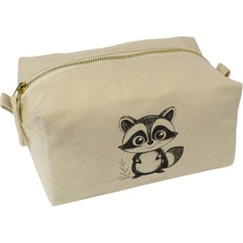 'Cute Raccoon Front View' Canvas Wash Bag/Makeup Case (CS00040505)