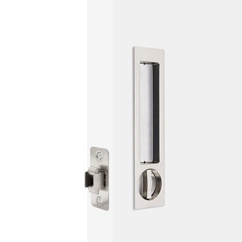 Dontay Pocket Door Handle, Modern Rectangular Keyed Entry Function, (Bed/Bath)