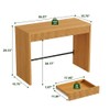 40 Inch Small Desk with Fluted Drawer, Farmhouse Wooden Computer