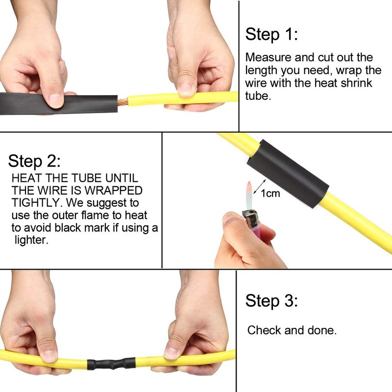 sourcing map Heat Shrink Tubing 25mm Flat Width 1m 2:1