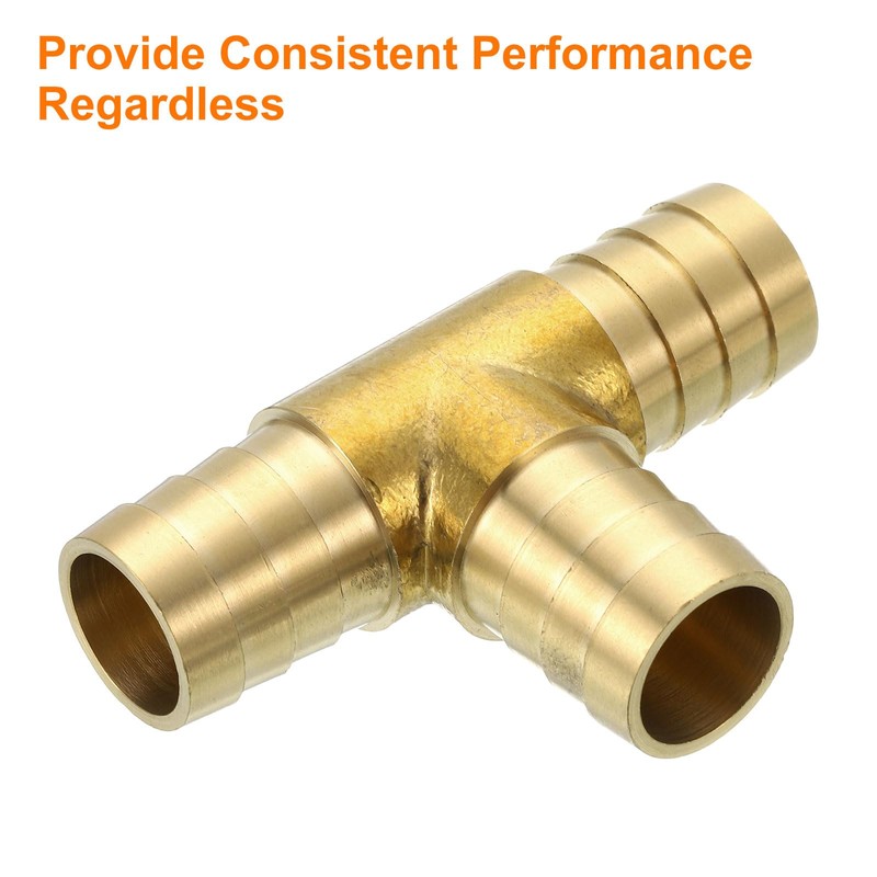 sourcing map Brass Tee Pipe Fitting, 3/4" x 3/4" x