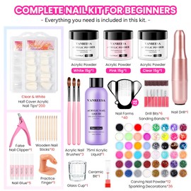 Acrylic Nail Kit for Beginners with 10 Colors Gel Nail Polish