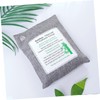 LALAFINA 4pcs Bamboo Charcoal Odor Absorber Air Purification Package Grey