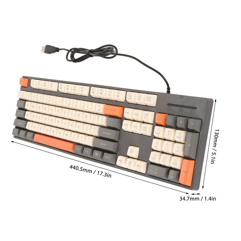 104 Keys Wired Keyboard 3 Colors Cute Gaming Keyboard USB