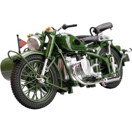 Generic Modelo de motocicleta a escala 1/10, realista, de metal fundido a presión, con sidecar, sonido y luz. Decoración para el hogar para niños y adolescent, Verde