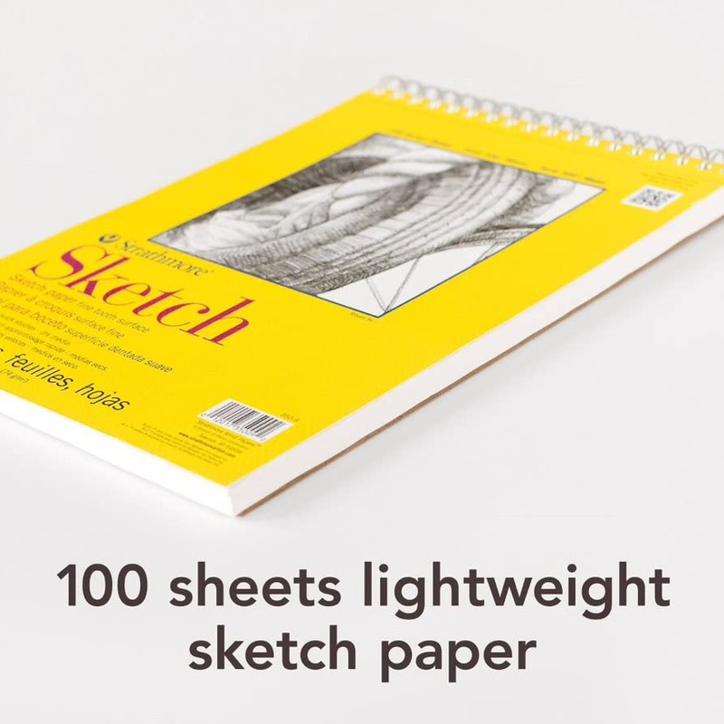 Strathmore 300 Series Sketch Pad, 5.5x8.5 inch, 100 Sheets, Side