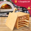 RICOJYCX Multilayer Bamboo Pizza Peel Rack, Contain 4 x 12