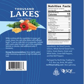 Thousand Lakes Dried Mixed Vegetables Select Soup Blend - Bulk - 4.5 pounds | 100% Veggies | No Added Salt
