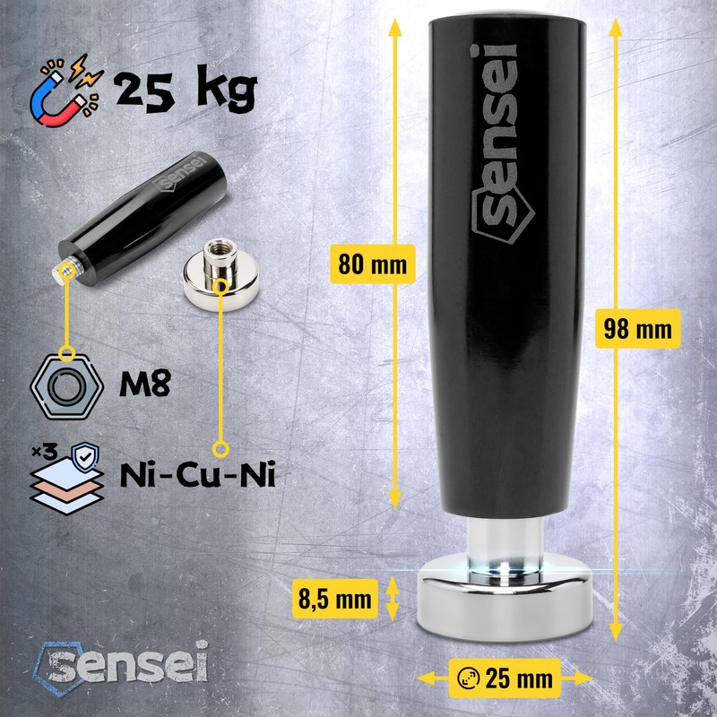 SENSEI® Magnetic Rod - Strong Neodymium Magnet Diameter 60 mm,