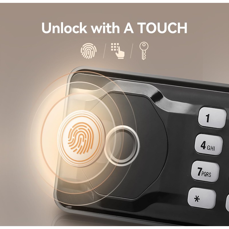 AEGIS Small Biometric Safe with Fingerprint Lock (9.9"D x 13.8"W