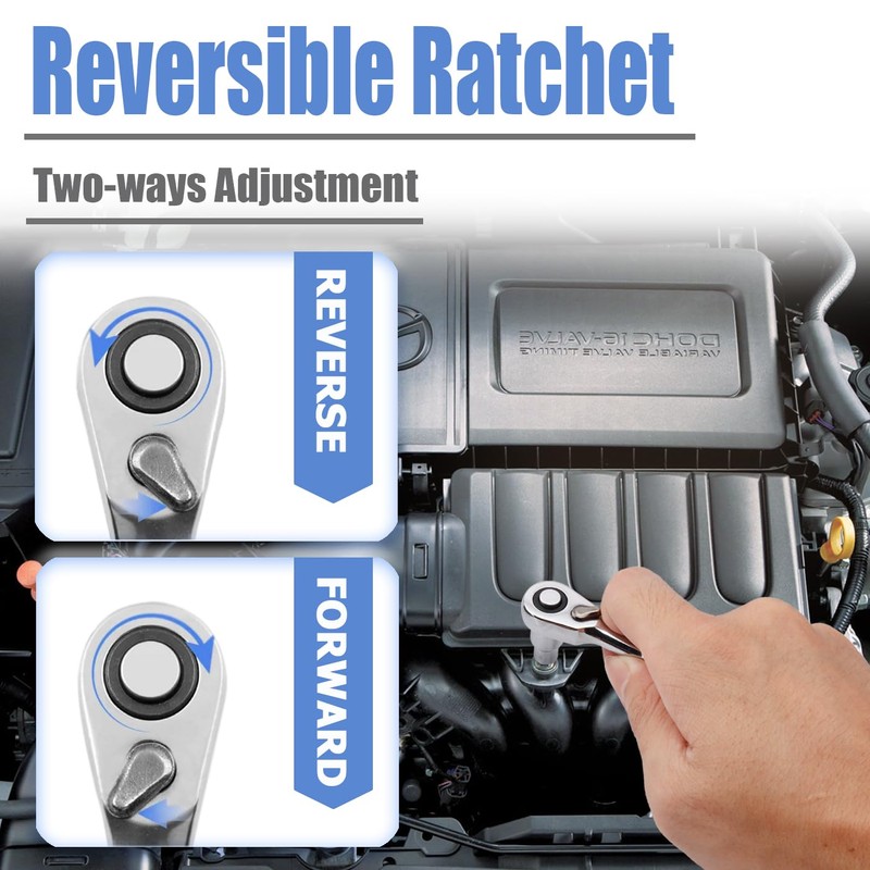 Mesee Mini Ratchet Wrench, Quick Release 1/4 Drive Ratchet Hex