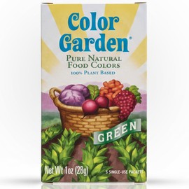 Color Garden Pure Natural Food Coloring, Green – 5 ct 1 oz | Plant-Based, Vegan, Non-Toxic Liquid Food Dye, Healthy Food Coloring